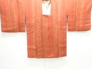 縞に草花模様織り出し道行コート